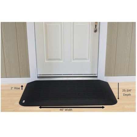 Handi Ramp ADA Compliant Rubber Threshold Ramp: 2" Rise x 46" Wide x 23-1/4" Depth MRAEZ2100